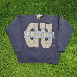 Vintage Georgetown Hoyas Sweatshirt M/L 19x23 Blue